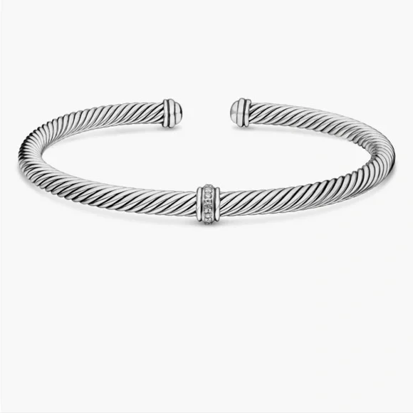 David Yurman Twisted Silver Cuff - Picture 5 of 8